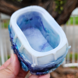 Resin 70's Bus - Purple, Turquoise and White Marbled