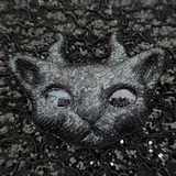 Resin Cat with Horns Magnet - Black Holographic