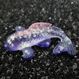 Resin Koi Fish Keychain - Purple with Star Glitter