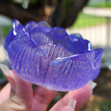 Resin Lotus Trinket Dish - Purple with Glitter