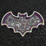 Resin Bat Tray - Purple with Multicolor Glitter