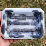 Resin Soap Dish - Gray and White Marbled
