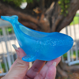 Resin Whale Planter - Blue with Glitter