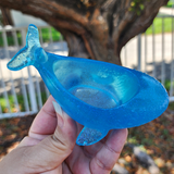 Resin Whale Planter - Blue with Glitter