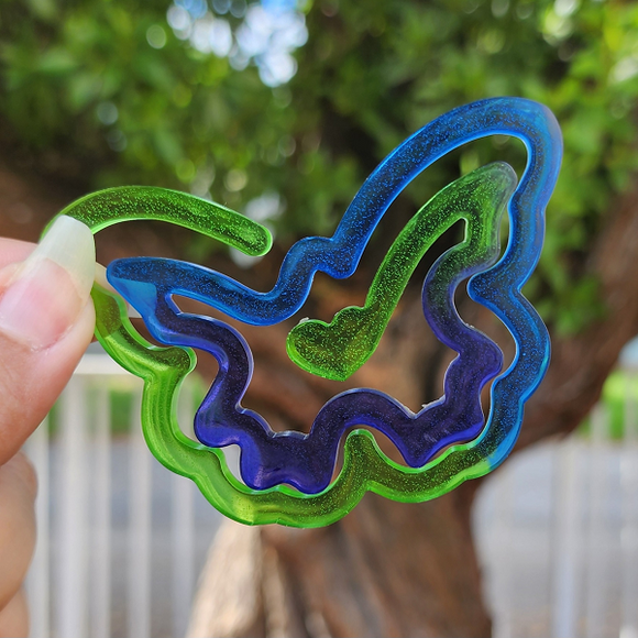 Resin Butterfly Shaped Bookmark - Blue, Purple and Green