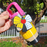 Can Cooler Holder 12 oz Slim - Pencil Design with Ribbon Pop Can Opener