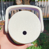 Can Cooler Holder 12 oz - Lavender Purple and Bone White