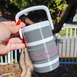 Can Cooler Holder 12 oz - Nurse EKG Grey and White