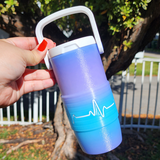 Can Cooler Holder 12 oz Slim - Nurse EKG Purple and Blue Ombre
