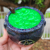 Resin Cauldron - Black Holographic with Neon Green