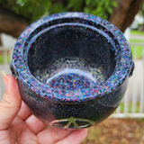 Resin Cauldron - Black Holographic with Neon Green