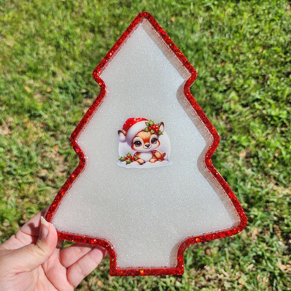 Resin Christmas Tree Tray - Reindeer