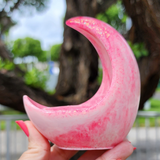 Crescent Moon Tealight Holder - Baby Pink with Pink Holographic Glitter