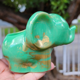 Resin Elephant Planter - Jade and Gold Marbled