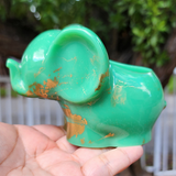 Resin Elephant Planter - Jade and Gold Marbled