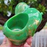 Elephant Planter - Jade and Gold Marbled