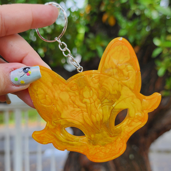 Fox Keychain - Orange and Gold Swirls