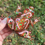 Resin Frog - Candy Canes