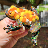 Resin Frog - Candy Corn