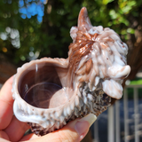 Resin Highland Cow Planter - Brown and White