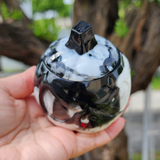 Resin Jack Jar - Black and White Marbled