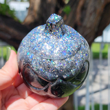 Resin Jack Jar - Black with Holographic Glitter