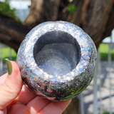 Resin Jack Jar - Black with Holographic Glitter