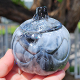 Resin Jack Jar - Marbled Black and Gray with Holographic Glitter