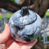 Resin Jack Jar - Marbled Black and Gray with Holographic Glitter