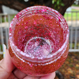 Jam Jar Trinket - Pink with Glitter