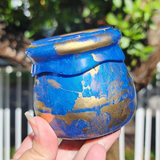 Resin Jam Jar Trinket Storage - Blue and Gold