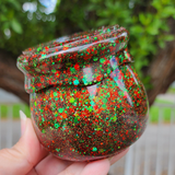 Resin Jam Jar Trinket Storage - Christmas Themed Glitter