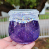 Resin Jam Jar Trinket Storage - Purple with Opal Glitter