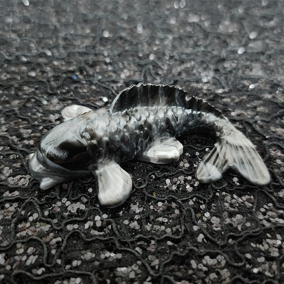Koi Fish - Black and White Marbled