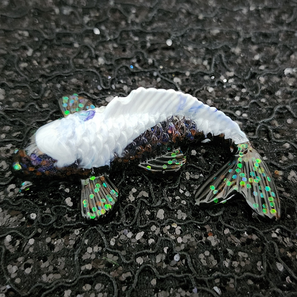 Resin Koi Fish - Black with Shifting Glitter