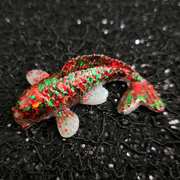 Resin Koi Fish - Christmas Glitter