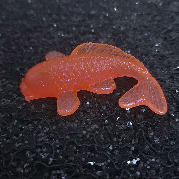 Koi Fish - Coral Pink with Blue Glitter