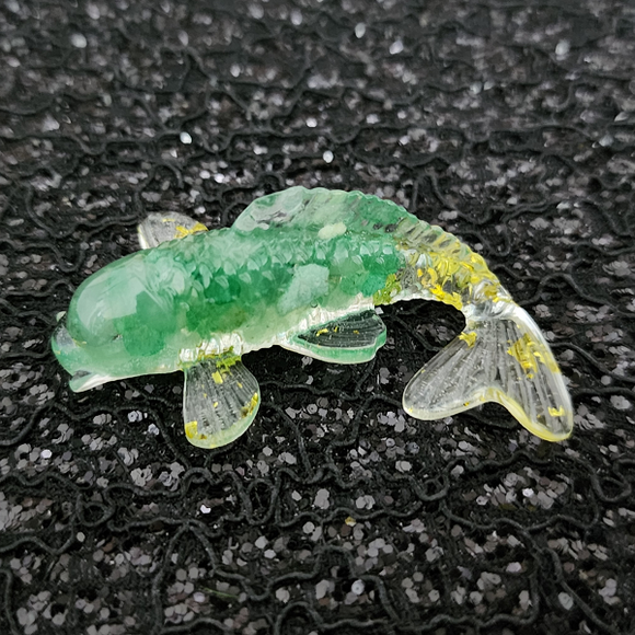 Resin Koi Fish - Green Aventurine Stone