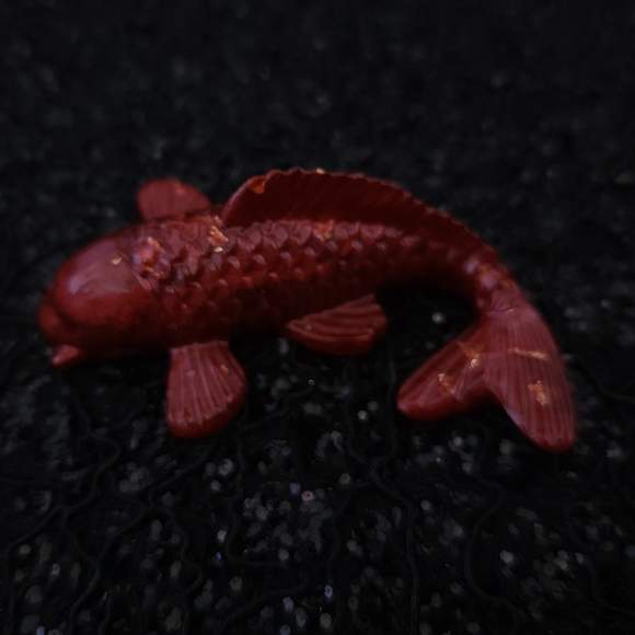 Resin Koi Fish - Red with Gold Flakies