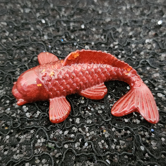 Resin Koi Fish - Red with Gold Flakies