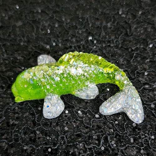 Koi Fish - Green with Holographic Glitter