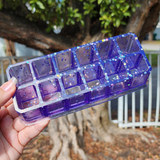 Large Resin Makeup Storage - Purple with Star Glitter