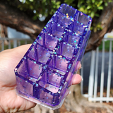 Large Resin Makeup Storage - Purple with Star Glitter