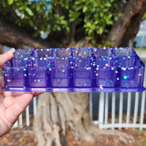 Large Resin Makeup Storage - Purple with Star Glitter