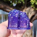 Large Resin Makeup Storage - Purple with Star Glitter