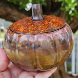 Resin Large Pumpkin Trinket Storage - Multicolored Fall Glitter with Browns and Golds