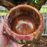 Resin Large Pumpkin Trinket Storage - Multicolored Fall Glitter with Browns and Golds