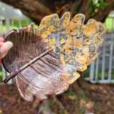 Resin Leaf Tray - Gold Flakies and Brown