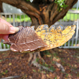 Resin Leaf Tray - Gold Flakies and Brown