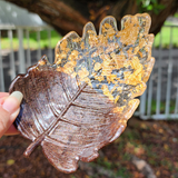 Resin Leaf Tray - Gold Flakies and Brown